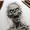 Realistic Graphite Pencil Drawing Of A Zombie