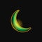Realistic green and gold moon for ramadan kareem and eid mubarak