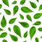 Realistic green leafs seamless pattern