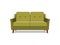 Realistic green sofa with on background. Object of interior, expensive and exclusive furniture for vip person cartoon