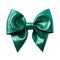 Realistic green sparkly glitter party gift bow decoration against a white background