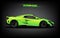 Realistic green super coupe car design concept, luxury automobile supercar, vector