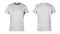 Realistic Grey unisex t shirt front and back mockup isolated on white background with clipping path.