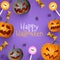 realistic halloween frame vector illustration