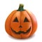 Realistic Halloween pumpkin isolated on white Vector Illustration.