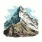 Realistic Hand Drawn Mountain Illustration With Swiss Realism Style