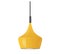 Realistic Hanging Lamp with Yellow Stylish Lampshade. Modern Chandelier with Light Bulb, Lamp with Metal or Glass Shade