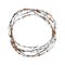 Realistic hank of old metal barbed wire with red rust on white