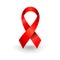 Realistic HIV Aids Red Ribbon Symbol Design