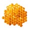 Realistic Honeycombs background. Bright color texture honey, 3D hexagons for banner,natural product. advertising or