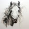 Realistic Horse Portrait Tattoo Drawing On White Background