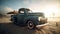Realistic Hot Rod Pick Up Truck With Surfer Style On California Beach