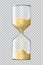 Realistic hourglass clock