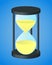 Realistic hourglass. Transparent vector sand clock