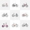 Realistic Hybrid Velocipede, Training Vehicle, Journey Bike And Other Vector Elements. Set Of Realistic Symbols Als