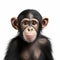 Realistic Hyper-detailed Chimp Portrait With Minimalistic White Background