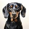 Realistic Hyper-detailed Dachshund Painting On White Background