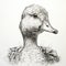 Realistic And Hyper-detailed Duck Head Drawing - Charming Character Illustration