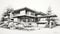 Realistic Hyper-detailed Pencil Drawing Of A Modern House