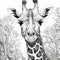 Realistic Hyper-detailed Portrait Of A Giraffe With Trees In The Background