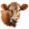 Realistic Hyper-detailed Portrait Of A Tan Cow With Black Ears