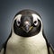 Realistic Hyper-detailed Rendering Of A Penguin Looking Up