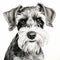 Realistic Hyper-detailed Schnauzer Dog Portrait Drawing