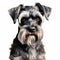 Realistic Hyper-detailed Schnauzer Painting On White Background