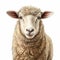 Realistic Hyper-detailed Sheep Portrait On White Background