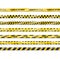 Realistic icon. Collection of yellow danger ribbons for crime scenes, attention sites, construction works