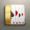 Realistic icon deck of playing cards for casino