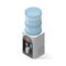 Realistic icon for water cooler with blue full
