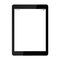 Realistic illustration of black tablet with white touch screen w