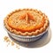 Realistic Illustration Of Oat Pie In Navy And Orange