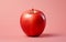 A realistic illustration of a single apple with a minimalist design on a light background, Generative Ai