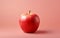 A realistic illustration of a single apple with a minimalist design on a light background, Generative Ai