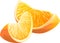 Realistic illustration slice of orange fruit.