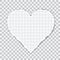 Realistic illustration of torn squared paper in heart shape. Isolated on transparent background, vector