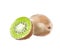 Realistic illustration of whole and half kiwi