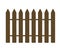 Realistic illustration of a wooden fence made of boards with textured wood, isolated on a white background, vector