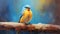 Realistic Impressionism: A Stunning Blue And Yellow Eastern Bluebird Painting