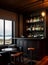 Realistic interior design bar medium shot hyperdetailed.