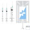 Realistic Intravenous fluid and syringes. Vector illustration