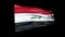 Realistic Iraq flag is waving 3D animation. National flag of Iraq. 4K Iraq flag seamless loop animation.