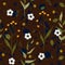 Realistic isolated seamless flower pattern. Vintage background.