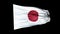 Realistic Japan flag is waving 3D animation. National flag of Japan. 4K Japan flag seamless loop animation.