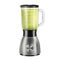 Realistic Juicer blender with healthy smoothie. Steel mixer with kiwi detox smoothie. Cooking food electronics equipment,