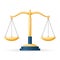 Realistic Justice Scales Law Balance Symbol Icon 3d Design Vector Illustration