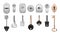 Realistic Keys Keyholes Door Locks Icon Set