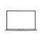 Realistic laptop with blank white screen. Electronic gadget vector illustration. Opened notebook